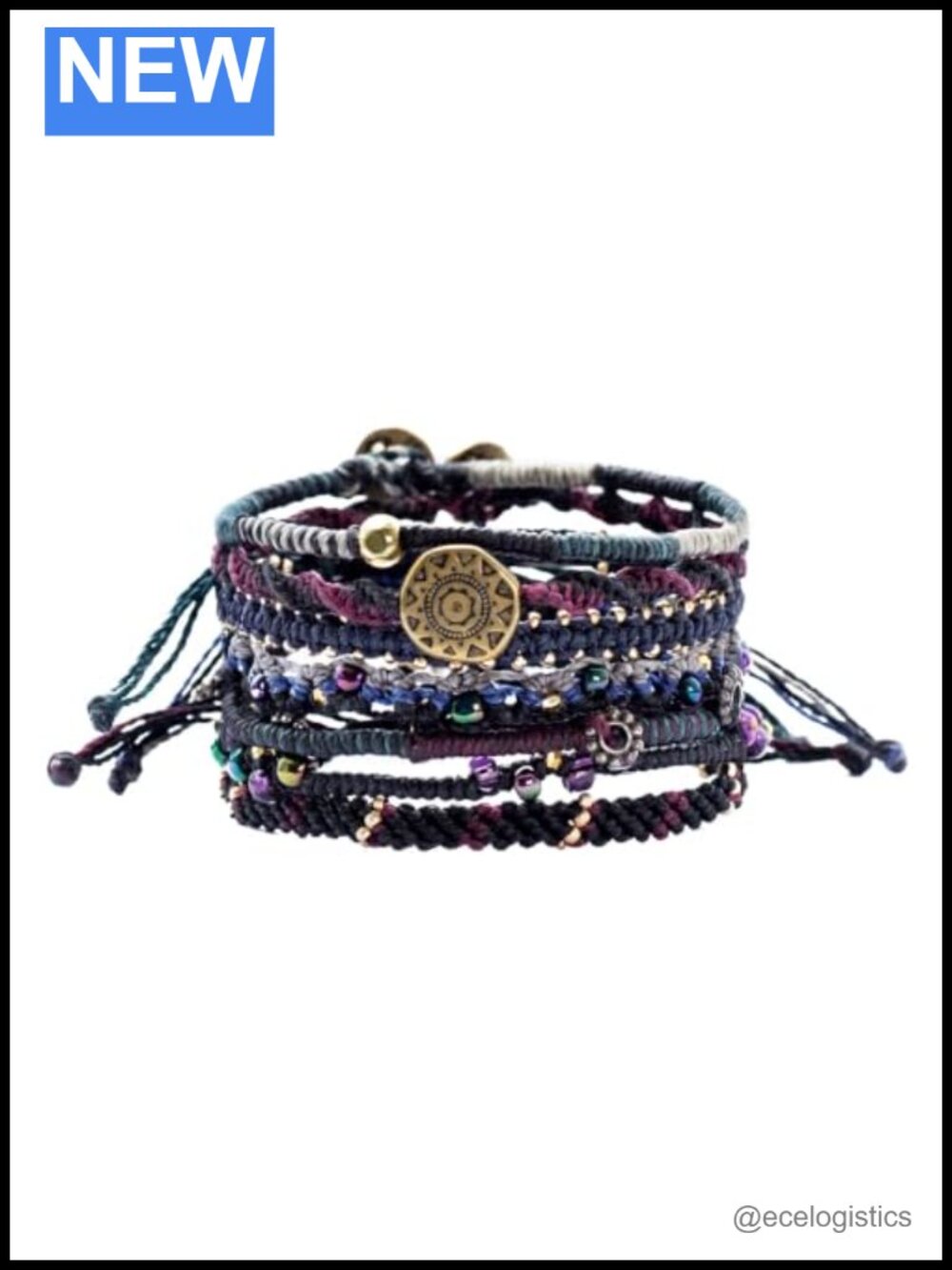 Wakami Handmade Beaded Stackable Bracelet Set Boho Jewelry 7pc